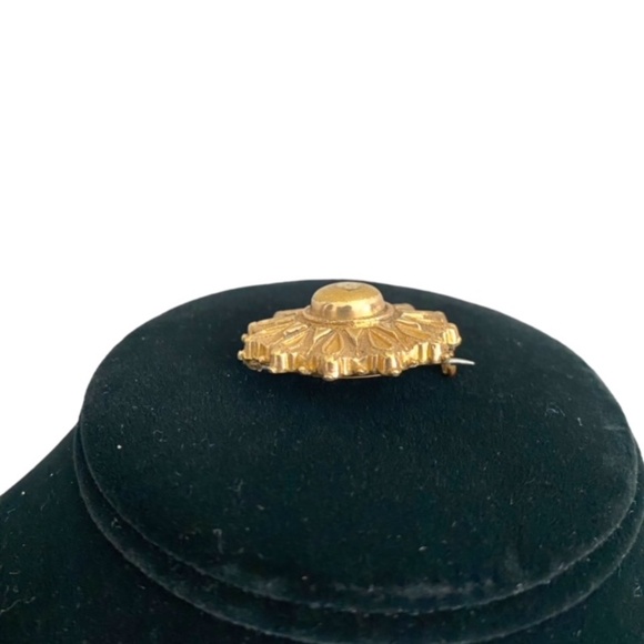 Antique Gold Filled Star Shaped Mourning Brooch Locket - Picture 3 of 6